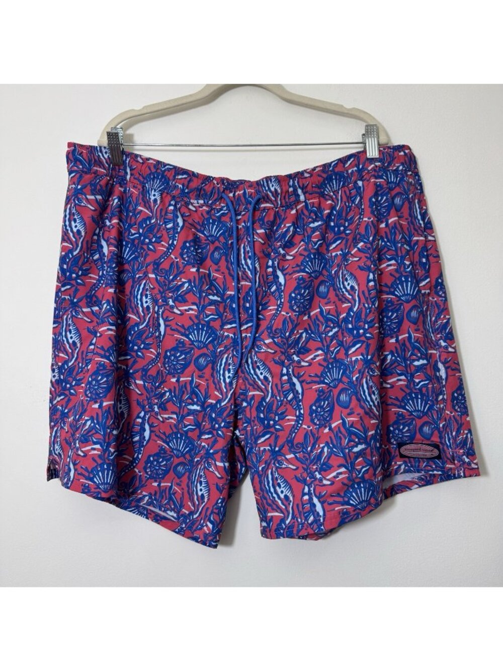 Vineyard Vines Men’s Swim Trunks Shorts Size XXL Pink Seahorse Print Drawstring